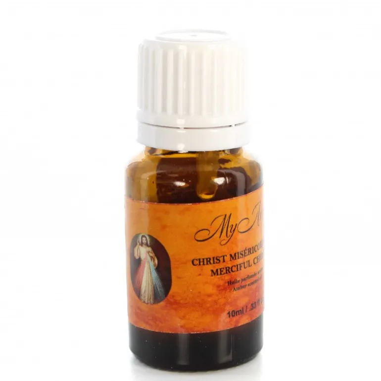 Palais du Rosaire Huile essentielle religieuse du Christ Miséricordieux avec prière 10ml^ Huile Religieuse
