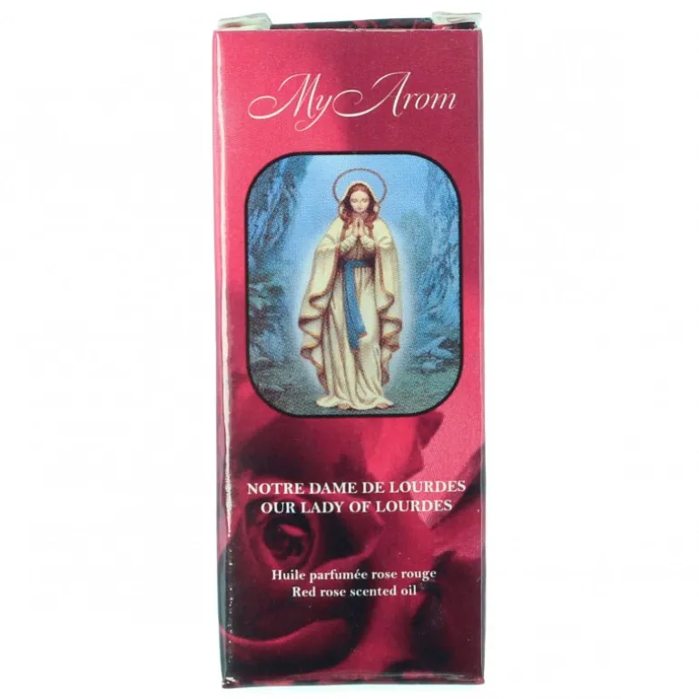 Palais du Rosaire Huile essentielle religieuse Notre Dame de Lourdes parfumée à la Rose rouge 10ml^ Huile Religieuse