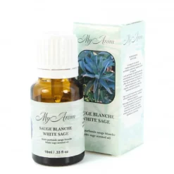 Palais du Rosaire Huile essentielle religieuse parfumée à la Sauge Blanche avec prière 10ml^ Huile Religieuse
