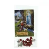 Palais du Rosaire Image de l'Apparition de Lourdes et Dizainier pétale de rose^ Bracelet Dizainier | Image Religieuse