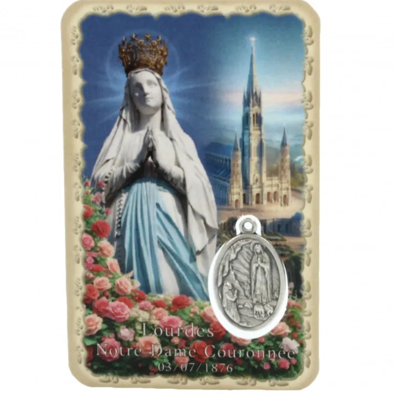 Palais du Rosaire Image religieuse de la Vierge Couronnée avec une médaille^ Image Religieuse