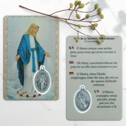 Palais du Rosaire Image religieuse de la Vierge Miraculeuse avec une médaille^ Image Religieuse