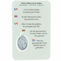 Palais du Rosaire Image religieuse de Notre Dame de Lourdes avec une médaille^ Image Religieuse