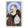 Palais du Rosaire Image religieuse de Padre Pio avec une médaille^ Image Religieuse