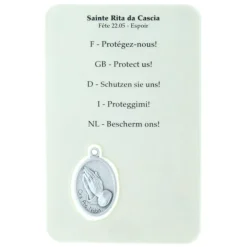 Palais du Rosaire Image religieuse de Sainte Rita avec une médaille^ Image Religieuse