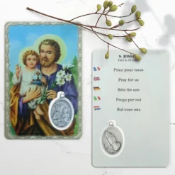 Palais du Rosaire Image religieuse de Saint Joseph avec une médaille^ Image Religieuse