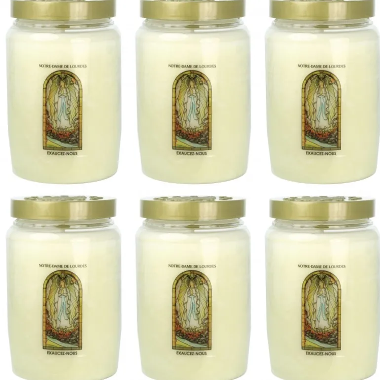 Palais du Rosaire Lot de 6 Bougies de dévotion 3 jours Notre Dame de Lourdes^ Bougie De Dévotion