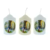 Palais du Rosaire Lot de 3 bougies religieuses cylindriques Apparition de Lourdes 6 cm^ Bougie De Dévotion