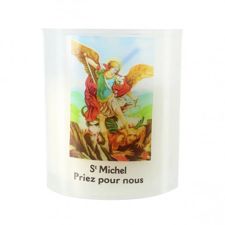 Palais du Rosaire Lot de 4 bougies veilleuses de Saint Michel 20h 6cm^ Bougie Votive