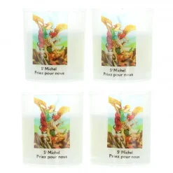 Palais du Rosaire Lot de 4 bougies veilleuses de Saint Michel 20h 6cm^ Bougie Votive