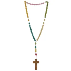 Palais du Rosaire Lot de 24 chapelets de mission en bois avec grains ovales colorés^Enfant Chapelet Bois | Chapelet Pour Enfant