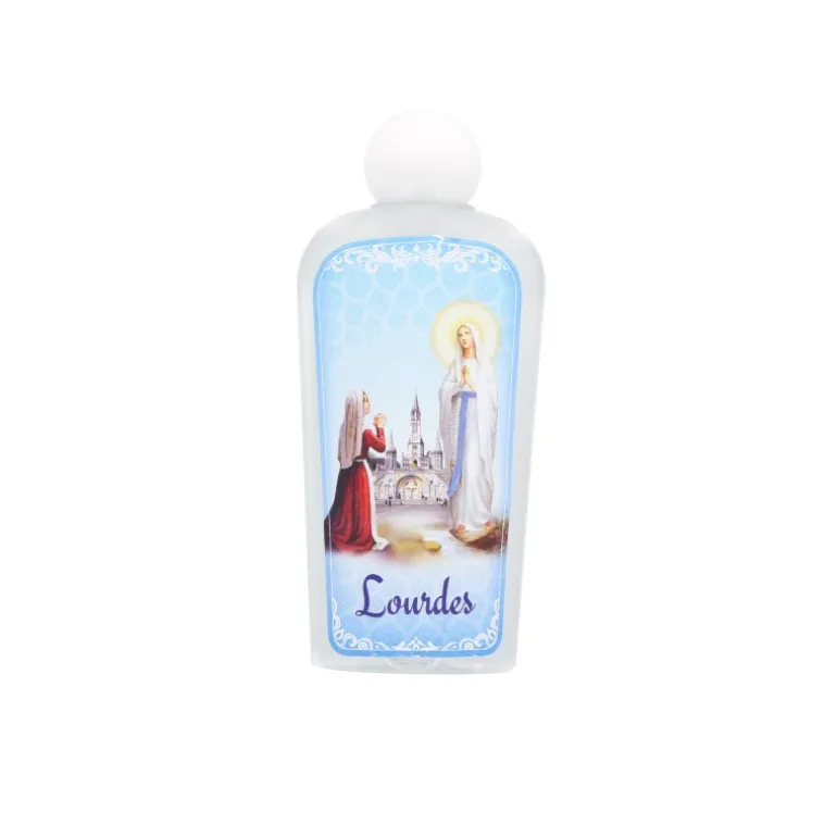 Palais du Rosaire Lot de 4 flacons de 100 ml avec l'eau de Lourdes^ Bouteille Eau De Lourdes