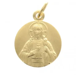 Palais du Rosaire Lot de 100 Médailles Sacré coeur de Jésus en plaqué or 16 mm^ Communion | Médaille Et Croix Plaqué Or