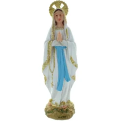 Palais du Rosaire Lot de 12 Statues de la Vierge Marie colorée avec une auréole en résine 31cm^ Communion | Statue De Notre Dame De Lourdes