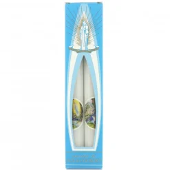 Palais du Rosaire Lot de deux bougies de l'Apparition de Lourdes 18cm^ Bougie De Dévotion