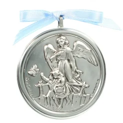Palais du Rosaire Médaille de berceau bleue de l'Ange gardien^ Baptême | Médaille De Berceau