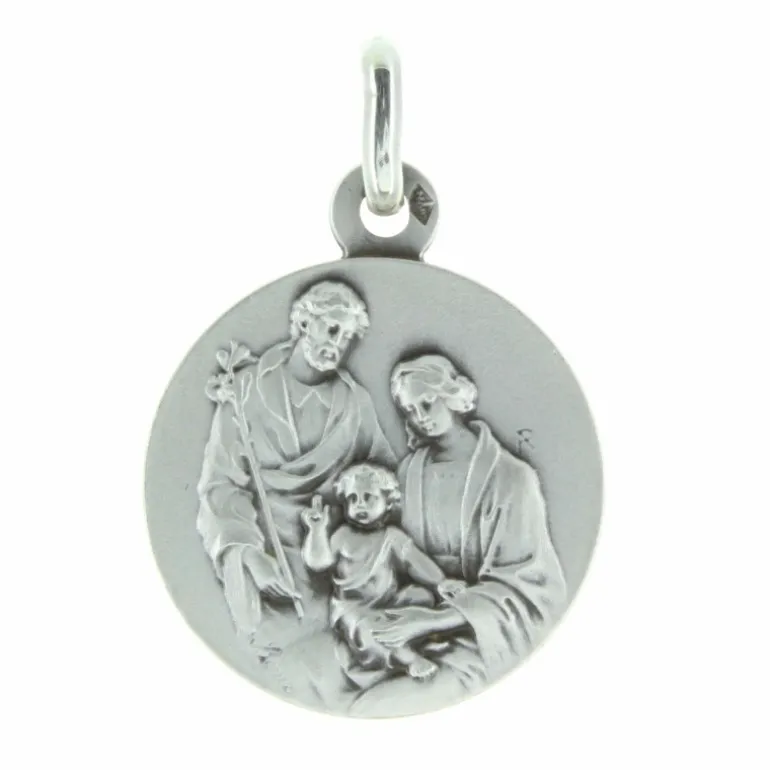 Palais du Rosaire Médaille de la Sainte Famille en Argent 18mm^ Médaille De Saint | Médaille Et Croix Argent