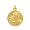 Palais du Rosaire Médaille de la Vierge à l'enfant Personnalisable en plaqué or 18mm^ Médaille Et Croix Plaqué Or