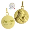 Palais du Rosaire Médaille de la Vierge à l'Enfant Or - Baptême - Gravure Personnalisée - 16mm^ Baptême | Communion