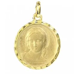 Palais du Rosaire Médaille de la Vierge Amabilis en or 9K 17mm avec Gravure Personnalisée^ Médaille Et Croix Or