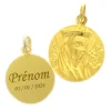 Palais du Rosaire Médaille de la Vierge Couronnée en or 18 carats - Gravure Offerte - 20 mm^ Médaille De La Vierge | Médaille Et Croix Or