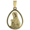 Palais du Rosaire Médaille de la Vierge Marie de Lourdes en acier doré^ Médaille De La Vierge | Médaille Et Croix Métal