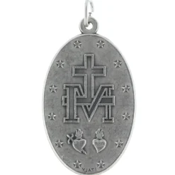 Palais du Rosaire Médaille de la Vierge Miraculeuse en métal et émaillée bleue 4cm^ Médaille Miraculeuse | Médaille Et Croix Métal