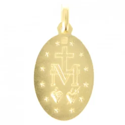 Palais du Rosaire Médaille de la Vierge Miraculeuse en Plaqué Or de 21mm^ Médaille Et Croix Plaqué Or