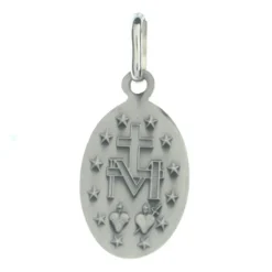 Palais du Rosaire Médaille de la Vierge Miraculeuse en argent émaillé bleu 17mm^ Médaille Miraculeuse | Médaille Et Croix Métal