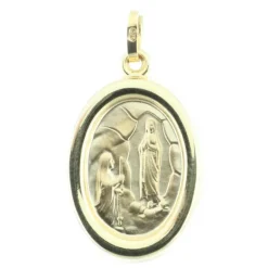 Palais du Rosaire Médaille de Lourdes en Or, double face 27mm^ Communion | Médaille De Lourdes