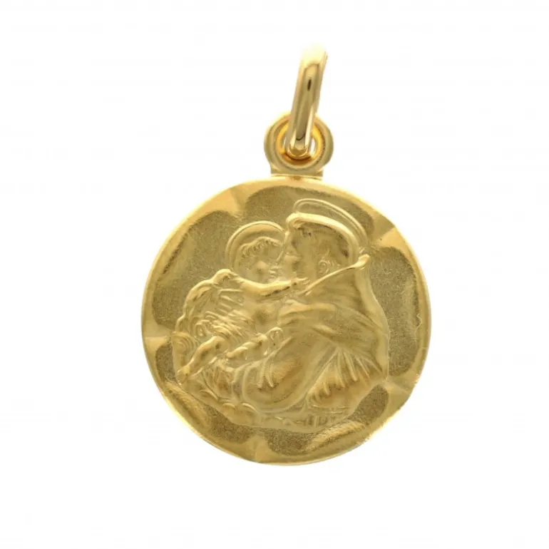 Palais du Rosaire Médaille de Saint Antoine en plaqué or 20mm^ Médaille De Saint | Médaille Et Croix Plaqué Or