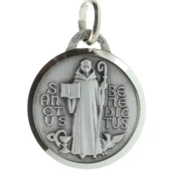 Palais du Rosaire Médaille de Saint Benoît argentée 18mm^ Médaille De Saint | Médaille Et Croix Métal