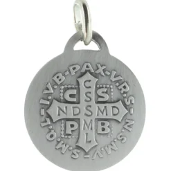 Palais du Rosaire Médaille de Saint Benoît argentée 18mm^ Médaille De Saint | Médaille Et Croix Métal