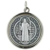Palais du Rosaire Médaille de Saint Benoît en métal argenté 1,5cm^ Médaille De Saint | Médaille Et Croix Métal
