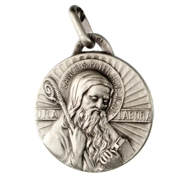 Palais du Rosaire Médaille de Saint Benoît en laiton 20mm^ Médaille De Saint | Médaille Et Croix Métal