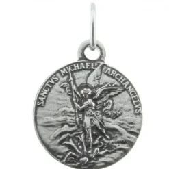 Palais du Rosaire Médaille de Saint Michel en métal argenté^ Médaille De Saint | Médaille Et Croix Métal