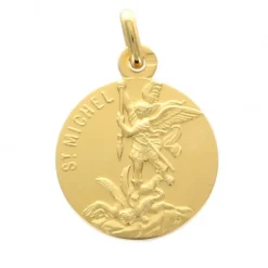 Palais du Rosaire Médaille de Saint Michel en Plaqué Or 18mm^ Médaille De Saint | Médaille Et Croix Plaqué Or