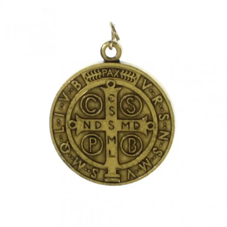 Palais du Rosaire Médaille de Saint-Benoit de 30mm en métal couleur bronze^ Médaille De Saint | Médaille Et Croix Métal