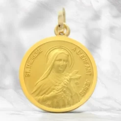 Palais du Rosaire Médaille de Sainte Thérèse en Or 16mm^ Médaille De Saint | Médaille Et Croix Or