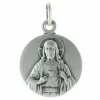 Palais du Rosaire Médaille du Sacré Coeur de Jésus en Argent avec Gravure Personnalisée^ Médaille Et Croix Argent