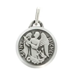 Palais du Rosaire Médaille en argent de Saint-Michel de 16mm avec Gravure Personnalisée^ Médaille Et Croix Argent