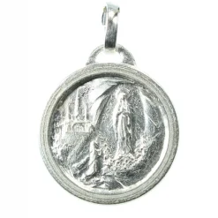 Palais du Rosaire Médaille en métal de l'Apparition avec de l'eau de Lourdes 17,5mm^ Médaille Et Croix Métal | Médaille De Lourdes