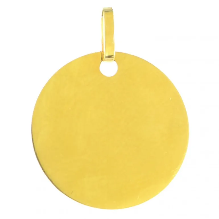 Palais du Rosaire Médaille en or 18 carats avec croix gravée "je crois en Toi" 18mm 1,32g^ Baptême | Communion