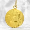 Palais du Rosaire Médaille en Or 18 Carats de la Vierge priante18mm^ Baptême | Médaille De La Vierge