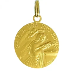 Palais du Rosaire Médaille en or 18 carats de Sainte Rita 15mm^ Médaille De Saint | Médaille Et Croix Or