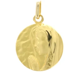 Palais du Rosaire Médaille en Or 18 Carats de la Vierge priante18mm^ Baptême | Médaille De La Vierge