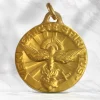 Palais du Rosaire Médaille en Or 9 carats Esprit Saint 20mm avec Gravure Personnalisée^ Baptême | Communion