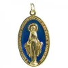 Palais du Rosaire Médaille Miraculeuse en métal émaillé doré et bleu 40mm^ Médaille Miraculeuse | Médaille Et Croix Métal