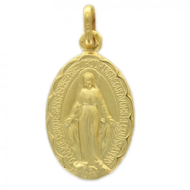 Palais du Rosaire Médaille Miraculeuse en or de 19 mm^ Baptême | Communion