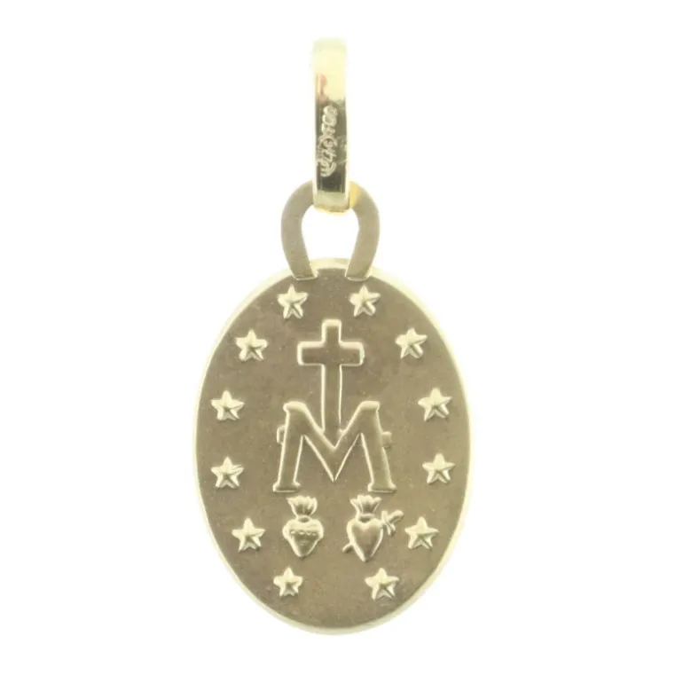 Palais du Rosaire Médaille Miraculeuse Or 18 carats bords polis 13mm^ Communion | Médaille Miraculeuse